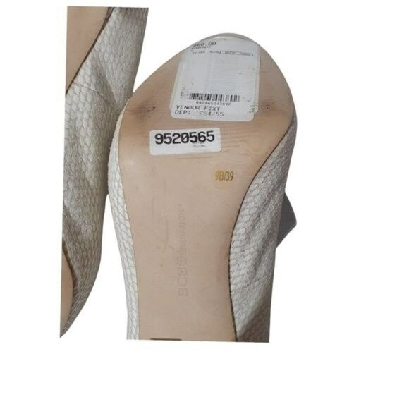 BCBG Parade Women's Ivory Snake Print Leather Hidden Platform Heels Shoes 9 - Picture 7 of 7